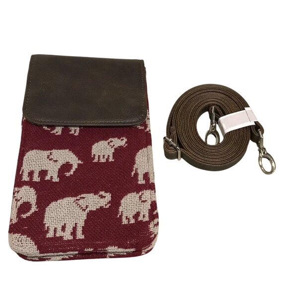 THIRTY ONE 31 Gifts Call Me Crossbody Safari Weave Elephants Shoulder Strap New - Picture 1 of 9